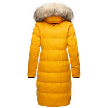 Marikoo Schneesternchen ladies long winter hooded quilted jacket Gelb-Gr.S