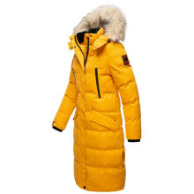 Marikoo Schneesternchen ladies long winter hooded quilted jacket Gelb-Gr.M