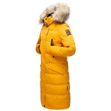 Marikoo Schneesternchen ladies long winter hooded quilted jacket Gelb-Gr.XXL