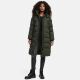 Marikoo Schneesternchen Damen lange Winter Steppjacke mit Kapuze Olive L - Gr. 40