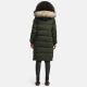 Marikoo Schneesternchen Damen lange Winter Steppjacke mit Kapuze Olive L - Gr. 40