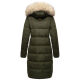 Marikoo Schneesternchen ladies long winter hooded quilted jacket Olive-Gr.XL