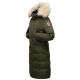 Marikoo Schneesternchen ladies long winter hooded quilted jacket Olive-Gr.XL
