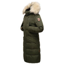 Marikoo Schneesternchen ladies long winter hooded quilted jacket Olive-Gr.XXL