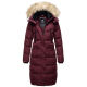 Marikoo Schneesternchen ladies long winter hooded quilted jacket Wein-Gr.L