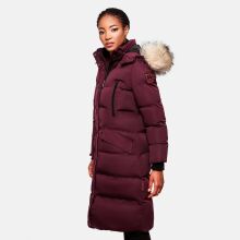 Marikoo Schneesternchen ladies long winter hooded quilted jacket Wein-Gr.XL