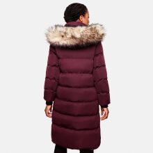 Marikoo Schneesternchen ladies long winter hooded quilted jacket Wein-Gr.XXL