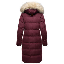 Marikoo Schneesternchen ladies long winter hooded quilted jacket Wein-Gr.XXL