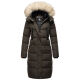 Marikoo Schneesternchen Damen lange Winter Steppjacke mit Kapuze Anthrazit L - Gr. 40