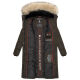 Marikoo Schneesternchen Damen lange Winter Steppjacke mit Kapuze Anthrazit XL - Gr. 42