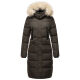 Marikoo Schneesternchen Damen lange Winter Steppjacke mit Kapuze Anthrazit XL - Gr. 42