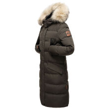 Marikoo Schneesternchen Damen lange Winter Steppjacke mit Kapuze Anthrazit XXL - Gr. 44