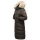 Marikoo Schneesternchen Damen lange Winter Steppjacke mit Kapuze Anthrazit XXL - Gr. 44