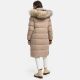 Marikoo Schneesternchen Damen lange Winter Steppjacke mit Kapuze Taupe S - Gr. 36