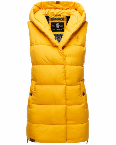 Navahoo Madilynaa Damen Winter Weste mit Steppung Gelb XS - Gr. 34