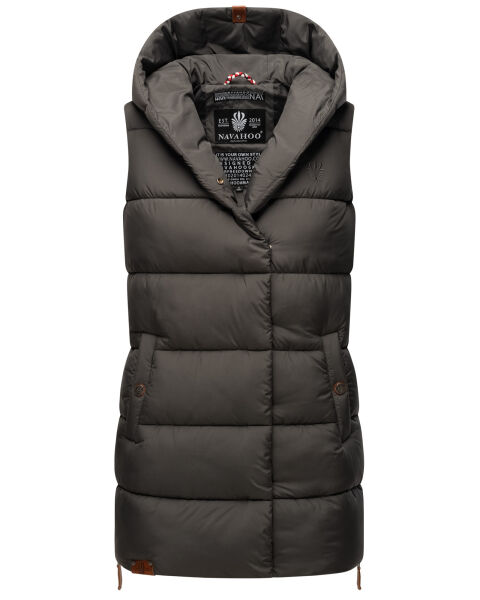 Navahoo Madilynaa Damen Winter Weste mit Steppung Anthrazit XL - Gr. 42
