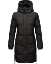 Marikoo Streliziaa Damen lange Winter Steppjacke Fellkragen Schwarz-Gr.XS