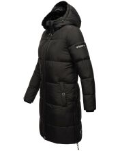 Marikoo Streliziaa Damen lange Winter Steppjacke Fellkragen Schwarz-Gr.XS