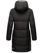 Marikoo Streliziaa Damen lange Winter Steppjacke Fellkragen Schwarz-Gr.XS