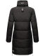 Marikoo Streliziaa Damen lange Winter Steppjacke Fellkragen Schwarz-Gr.XS