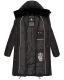 Marikoo Streliziaa Damen lange Winter Steppjacke Fellkragen Schwarz-Gr.XS