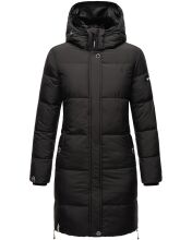 Marikoo Streliziaa Damen lange Winter Steppjacke Fellkragen Schwarz-Gr.XL