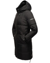 Marikoo Streliziaa Damen lange Winter Steppjacke Fellkragen Schwarz-Gr.XL