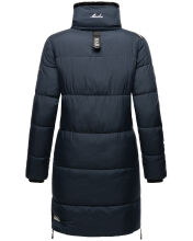 Marikoo Streliziaa Damen lange Winter Steppjacke Fellkragen Navy-Gr.XS