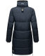 Marikoo Streliziaa Damen lange Winter Steppjacke Fellkragen Navy-Gr.XS