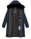 Marikoo Streliziaa Damen lange Winter Steppjacke Fellkragen Navy-Gr.XS