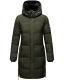Marikoo Streliziaa Damen lange Winter Steppjacke Fellkragen Dark-Olive-Gr.XS