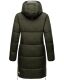Marikoo Streliziaa Damen lange Winter Steppjacke Fellkragen Dark-Olive-Gr.XS