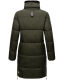 Marikoo Streliziaa Damen lange Winter Steppjacke Fellkragen Dark-Olive-Gr.XS