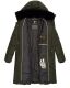 Marikoo Streliziaa Damen lange Winter Steppjacke Fellkragen Dark-Olive-Gr.XS
