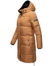 Marikoo Streliziaa Damen lange Winter Steppjacke Fellkragen Camel-Gr.XS
