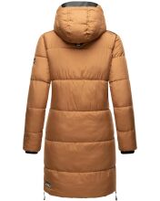 Marikoo Streliziaa Damen lange Winter Steppjacke Fellkragen Camel-Gr.XS