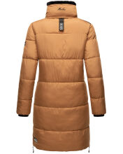 Marikoo Streliziaa Damen lange Winter Steppjacke Fellkragen Camel-Gr.XS