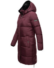 Marikoo Streliziaa ladies long winter quilted jacket fur collar Weinrot-Gr.XS
