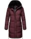 Marikoo Streliziaa ladies long winter quilted jacket fur collar Weinrot-Gr.XS