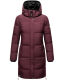 Marikoo Streliziaa ladies long winter quilted jacket fur collar Weinrot-Gr.XS