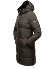 Marikoo Streliziaa Damen lange Winter Steppjacke Fellkragen Anthrazit-Gr.XS