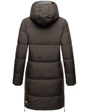 Marikoo Streliziaa Damen lange Winter Steppjacke Fellkragen Anthrazit-Gr.XS