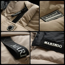 Marikoo Streliziaa Damen lange Winter Steppjacke Fellkragen Anthrazit-Gr.XS