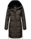 Marikoo Streliziaa Damen lange Winter Steppjacke Fellkragen Anthrazit-Gr.XS