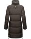 Marikoo Streliziaa Damen lange Winter Steppjacke Fellkragen Anthrazit-Gr.XS