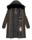 Marikoo Streliziaa Damen lange Winter Steppjacke Fellkragen Anthrazit-Gr.XS