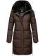 Marikoo Streliziaa ladies long winter quilted jacket fur collar Chocolate-Gr.XS