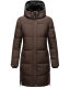 Marikoo Streliziaa ladies long winter quilted jacket fur collar Chocolate-Gr.XS