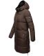Marikoo Streliziaa ladies long winter quilted jacket fur collar Chocolate-Gr.XS