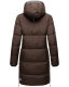 Marikoo Streliziaa ladies long winter quilted jacket fur collar Chocolate-Gr.XS